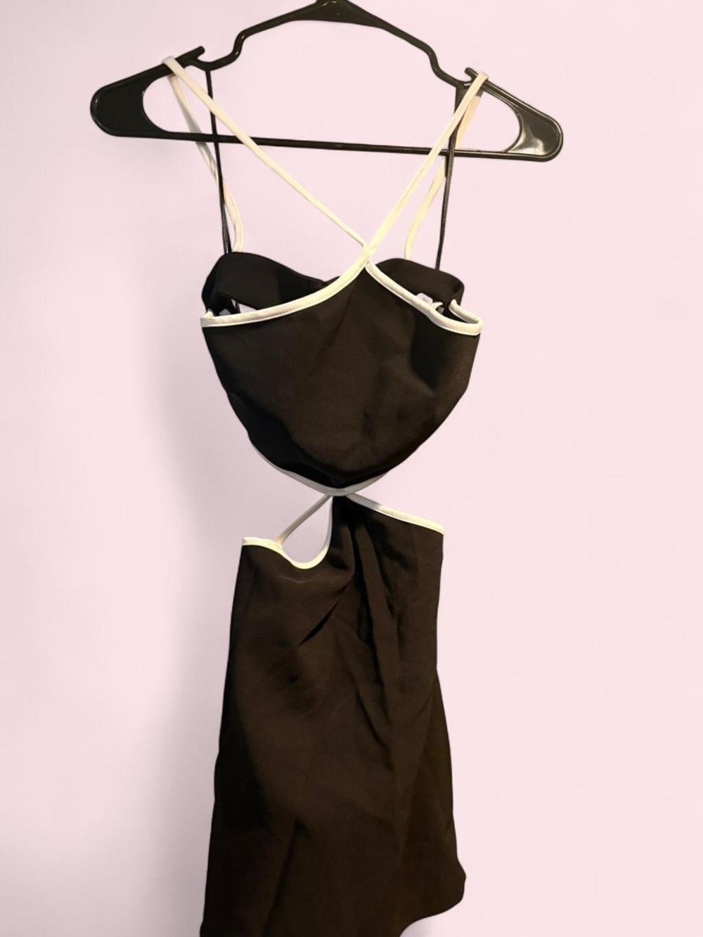 Zara Black Mini Dress with White Trim